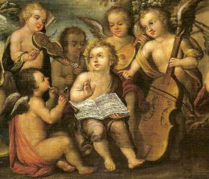 Niño Jesús con ángeles músicos (Juan Correa. Siglo XVII)